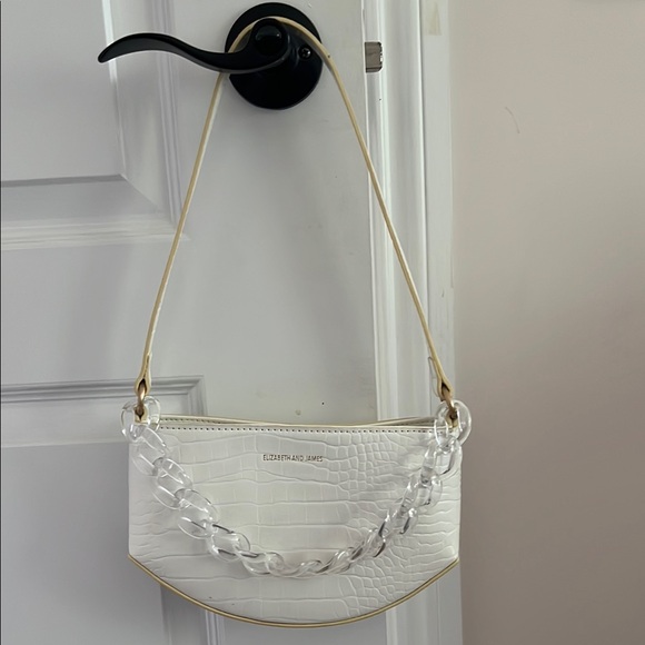 Elizabeth and James White Croc-Embossed Shoulder Bag - Picture 1 of 4